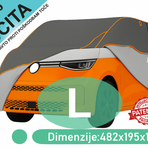Velikost L avtopokrivala MAX 2 Premium Hybrid za kombi vozila – prikaz mer