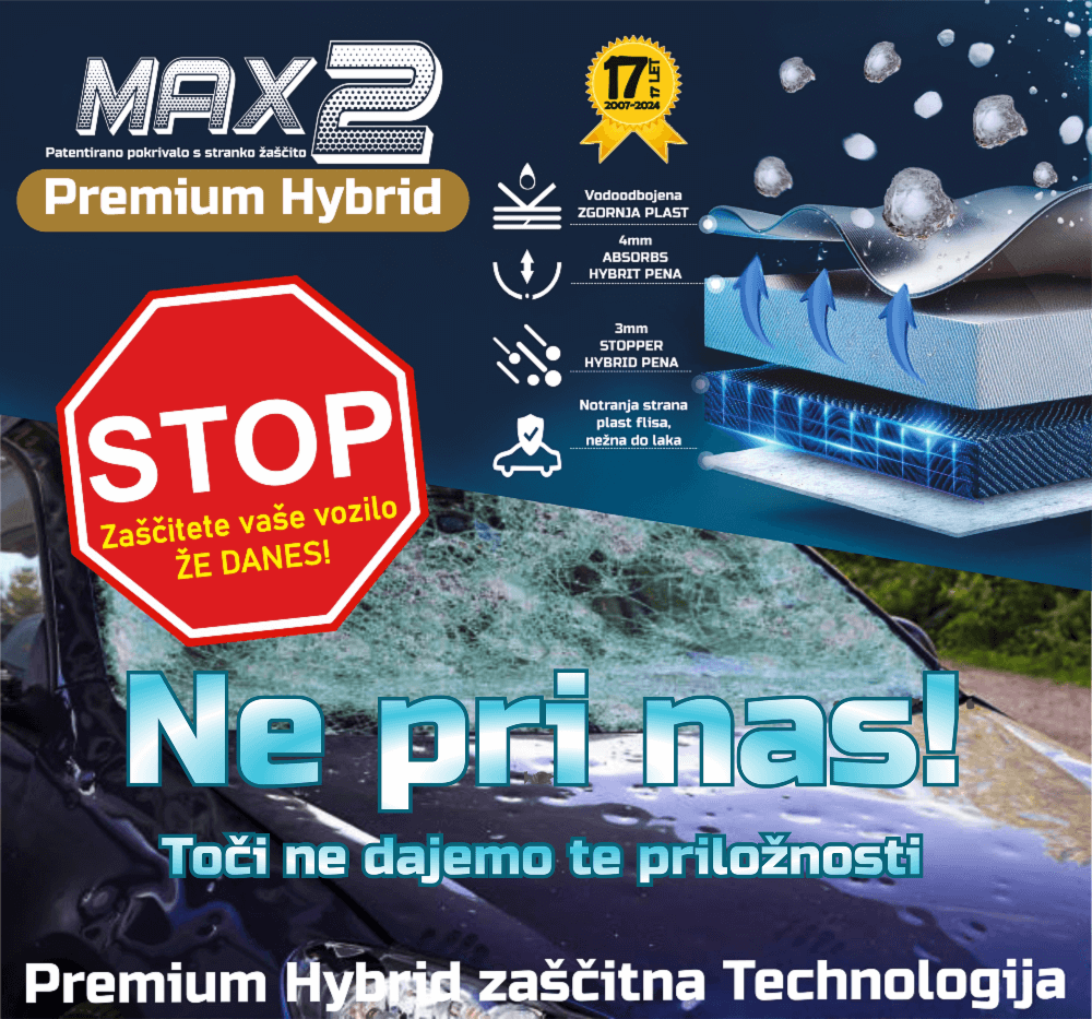 Avtopokrivalo MAX 2 Premium Hybrid – promocija zaščite pred točo