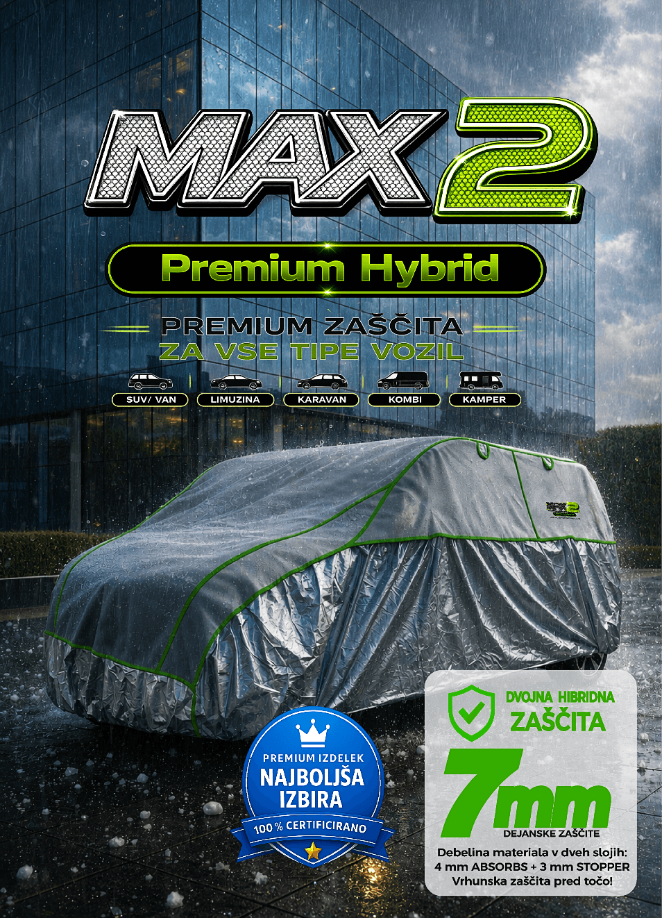 max2 patentirano pokrivalo s stransko zaščitimax2 patentirano pokrivalo s stransko zaščiti